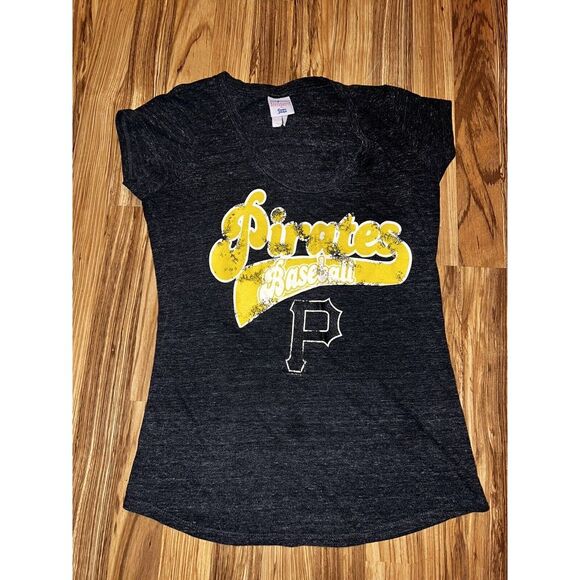 Pittsburgh Pirates Shirt Womens Size L Large Short Sleeve Tee Graphic Gray MLB - Picture 1 of 5